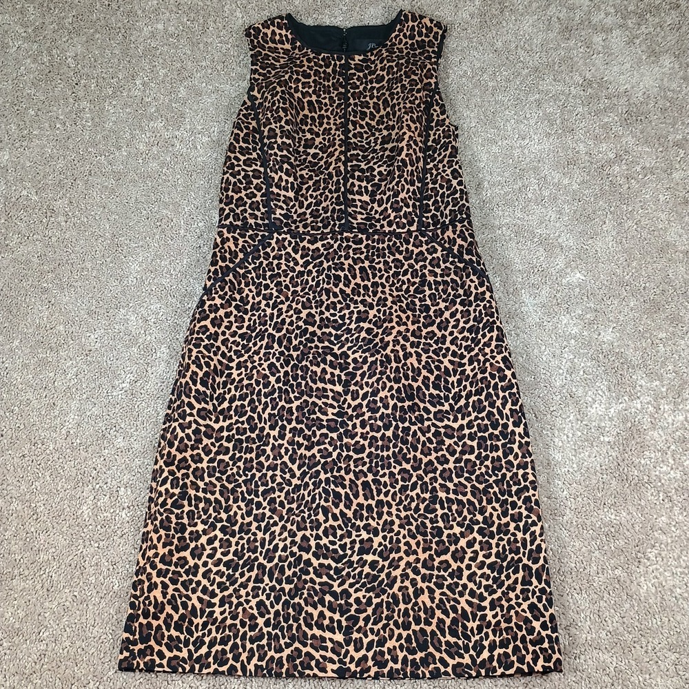 J Crew Leopard Animal Print Sheath Body Con Dress Size 4